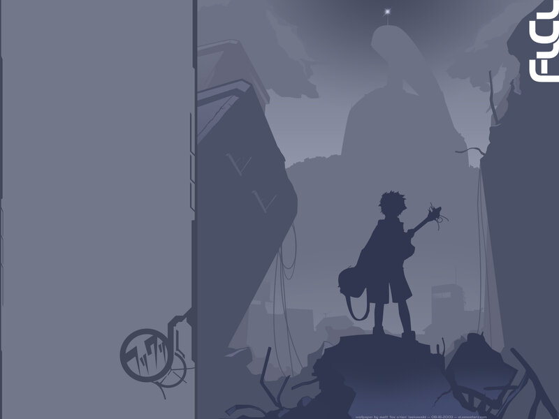 Silhouette of a boy with guitar