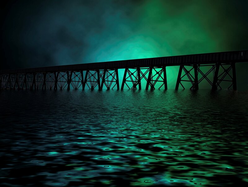 Silhouette of a Bridge — Green
