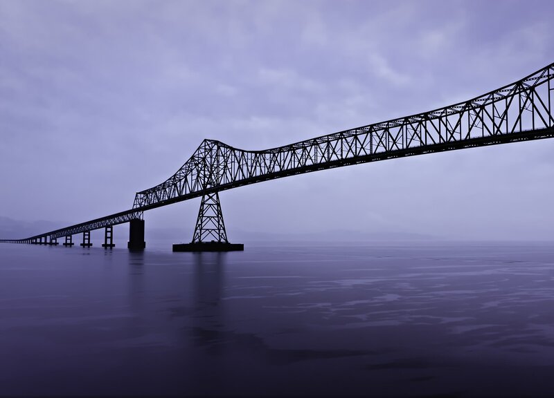 Silhouette of a Bridge — Purple