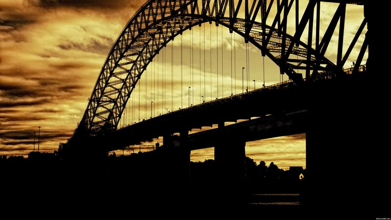Silhouette of a Bridge — Yellow