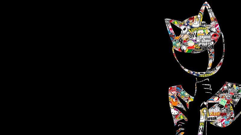Silhouette of a Cat — Black, Dark