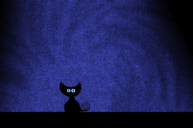 Silhouette of a Cat — Blue