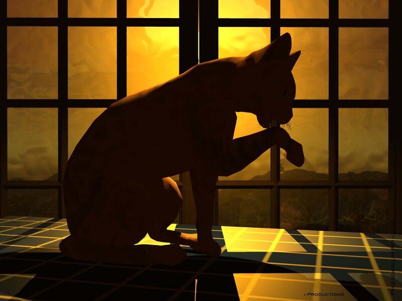 Silhouette of a Cat — Yellow