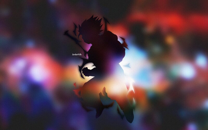 Silhouette of a Character — Black, Dramatic, Digital Art, Light Burst