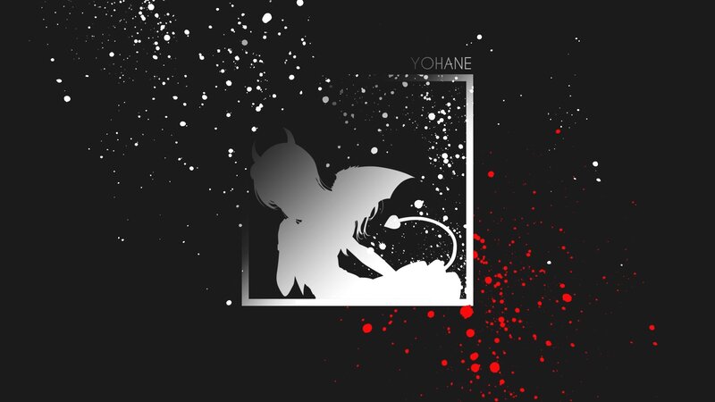 Silhouette of a Character — Black, Dramatic, Digital Art, Splatters