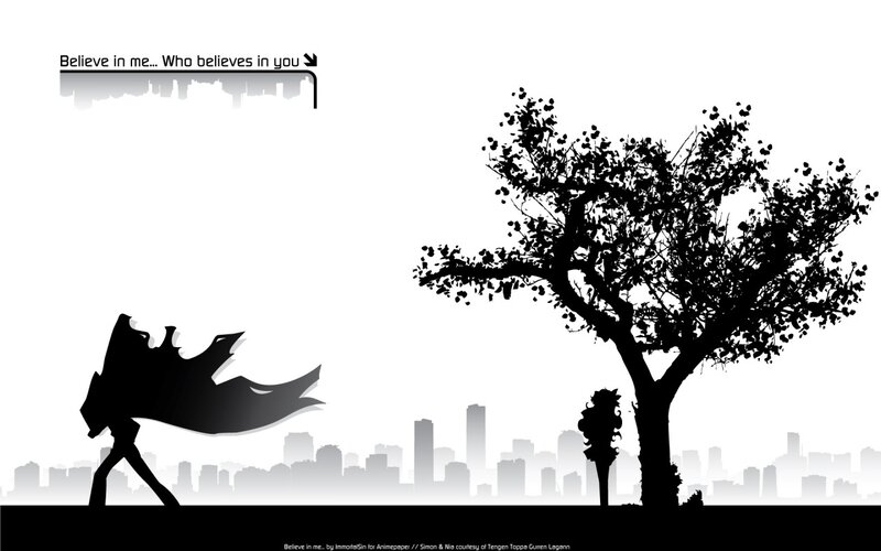 Silhouette of a Character — Black, Dramatic, Digital Art, Tree