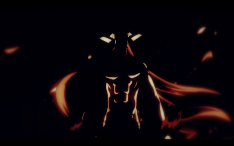 Silhouette of a Character — Black, Dramatic, Night, Anime