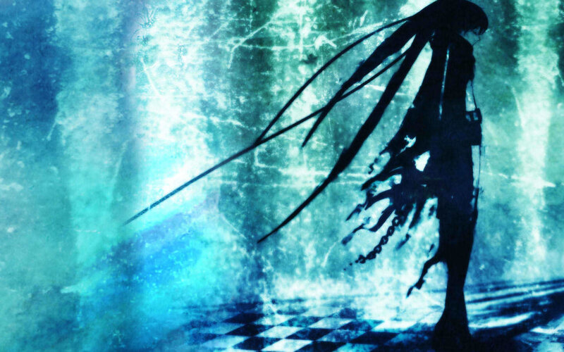 Silhouette of a Character — Blue, Dramatic, Digital Art, Long Hair