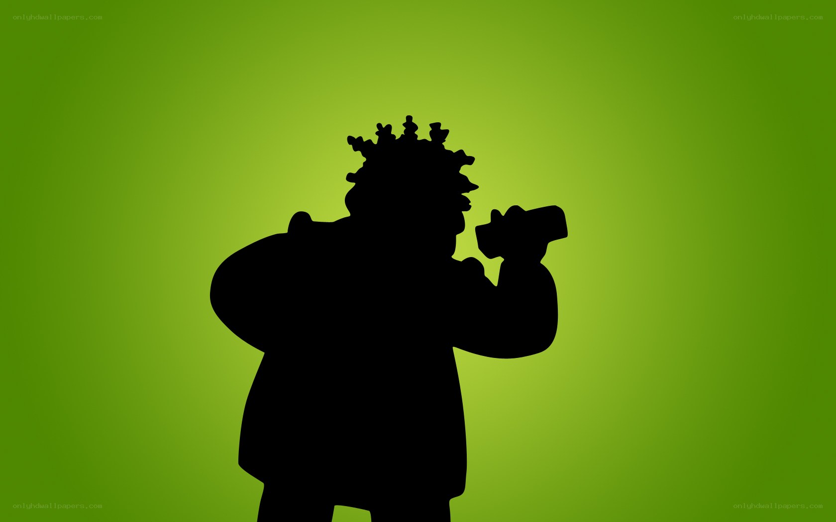 silhouette of a character drinking