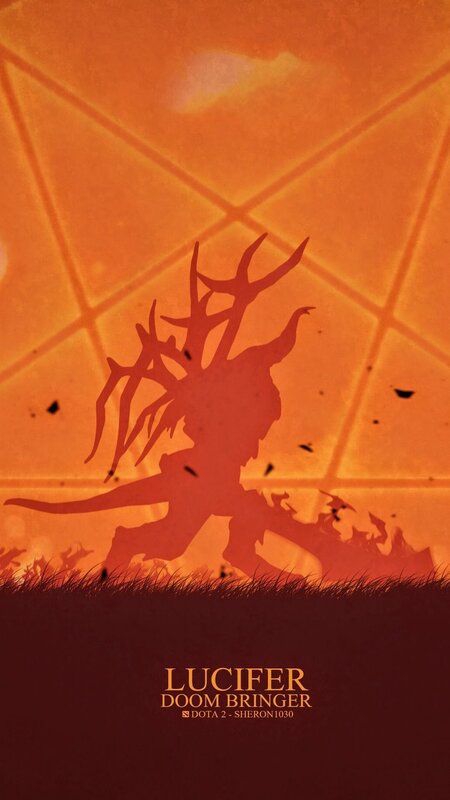 Silhouette of a Character — Orange, Dramatic, Sunset, Digital Art, Grass
