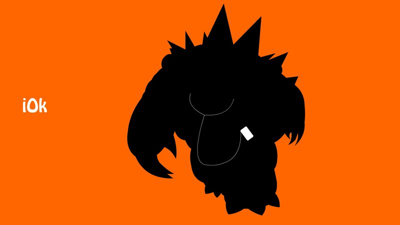 Silhouette of a Character — Orange, Minimalist, Vector Art, Text