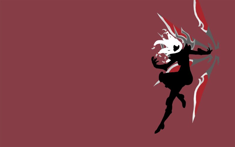 Silhouette of a Character — Red, Dramatic, Digital Art, Sword