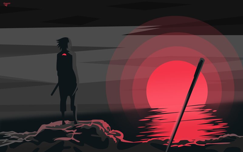 Silhouette of a Character — Red, Dramatic, Sunset