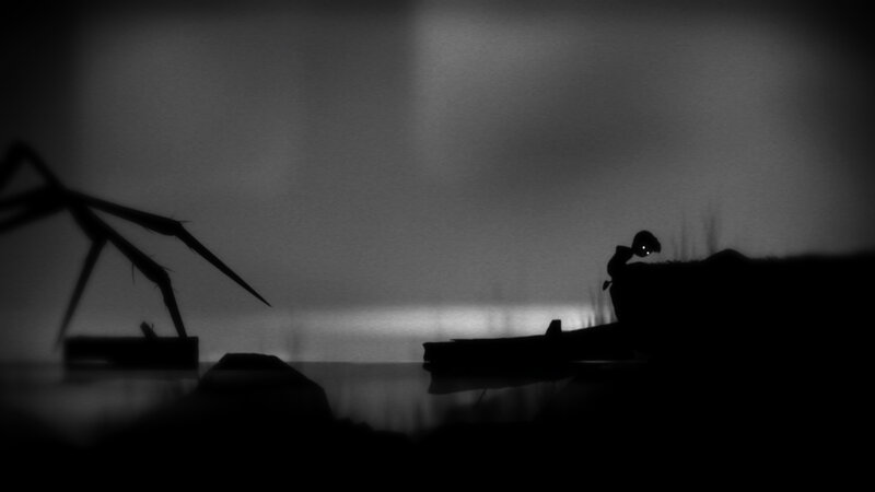 Silhouette of a character with a light