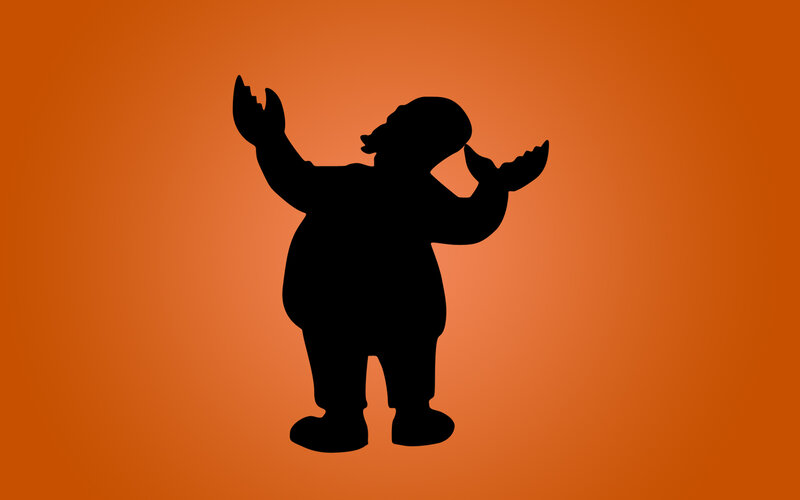 silhouette of a character with claws
