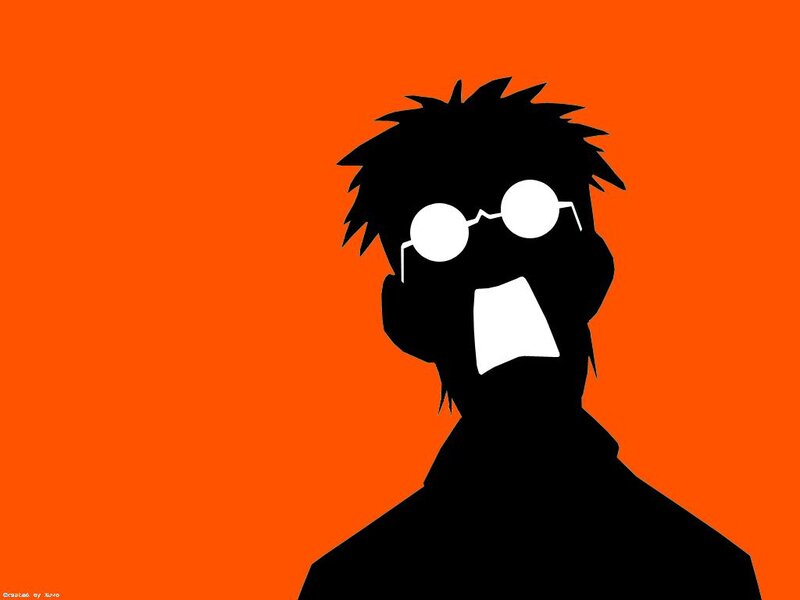 silhouette of a character with glasses