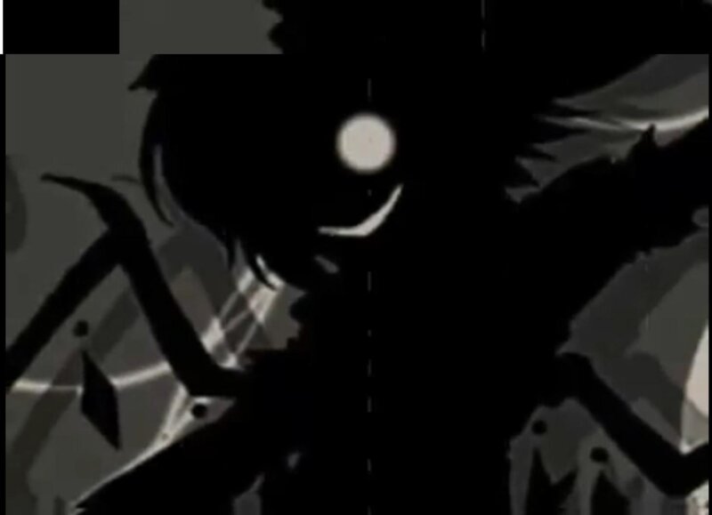 silhouette of a character with glowing eye