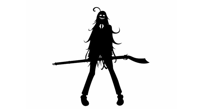 silhouette of a character with rifle
