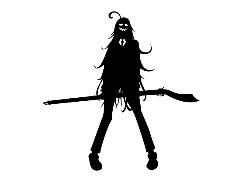 silhouette of a character with rifle