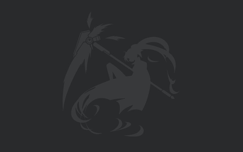 silhouette of a character with scythe
