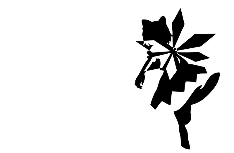 silhouette of a character with starburst