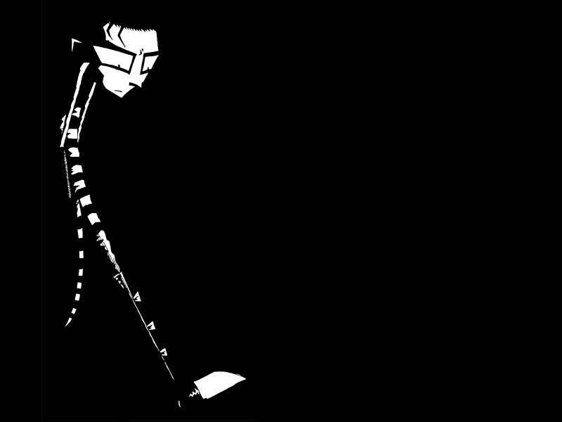 silhouette of a character with weapon