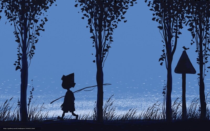 Silhouette of a child walking