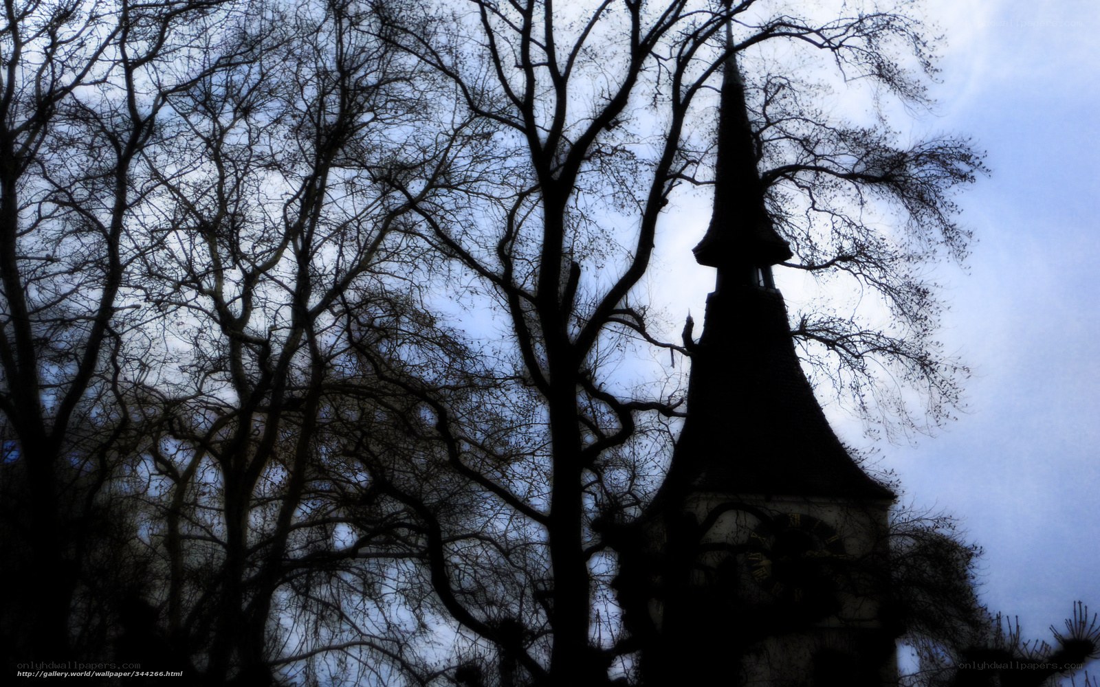 Silhouette of a church tower