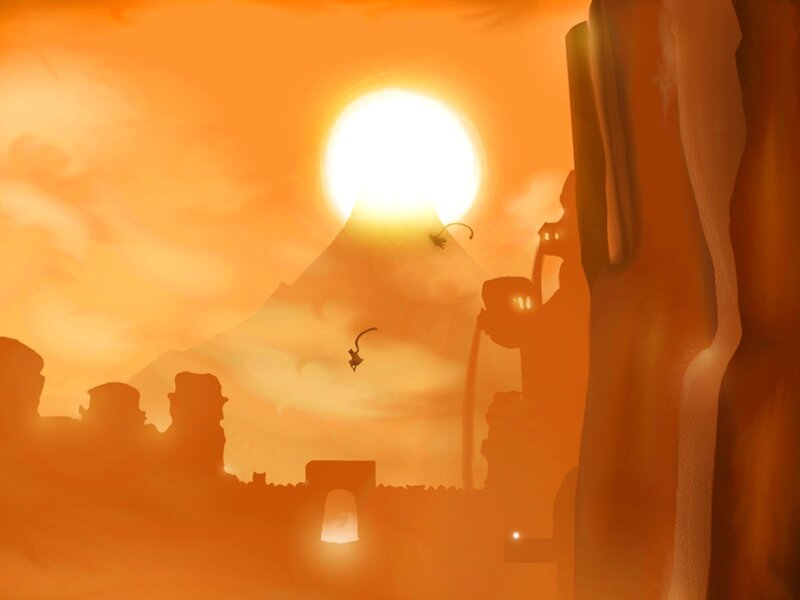 Silhouette of a city at sunset