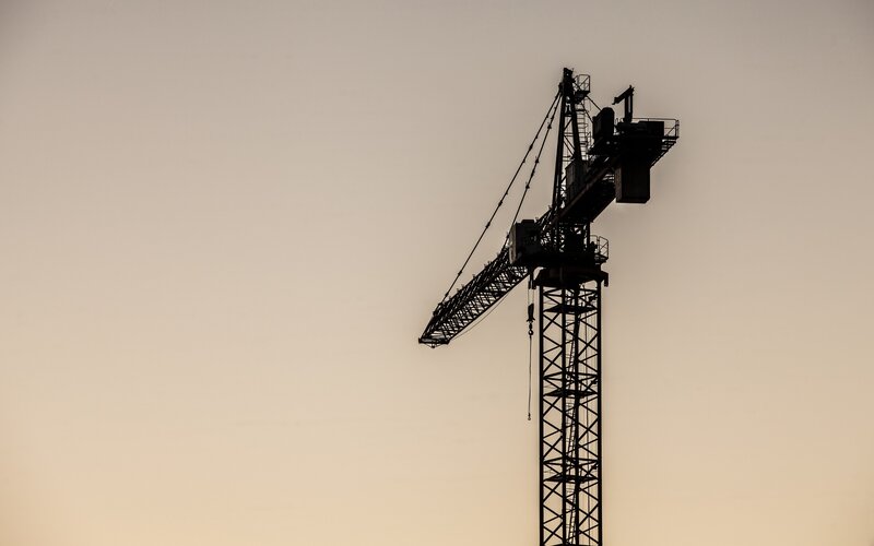 silhouette of a construction crane