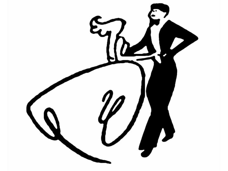 silhouette of a couple dancing