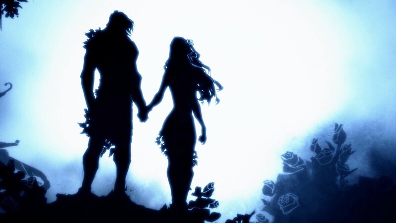 silhouette of a couple holding hands