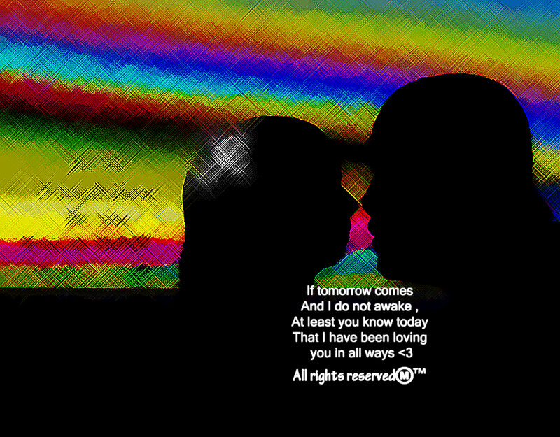Silhouette of a Couple — Rainbow