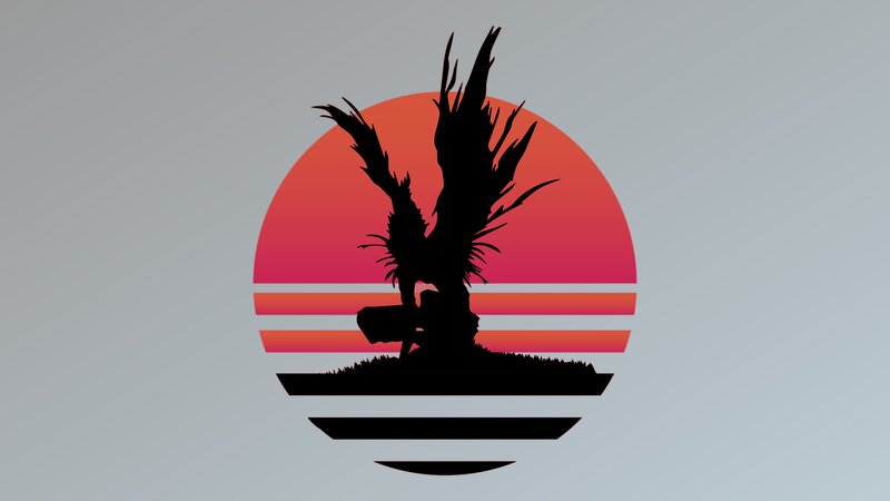Silhouette of a Creature — Red, Dramatic, Sunset