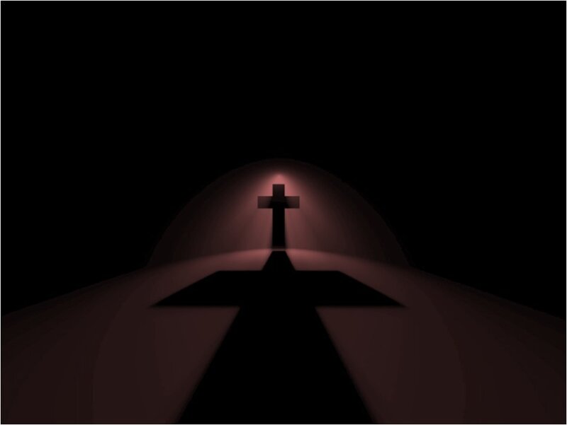 Silhouette of a Cross — Black, Dramatic, Night, Digital Art