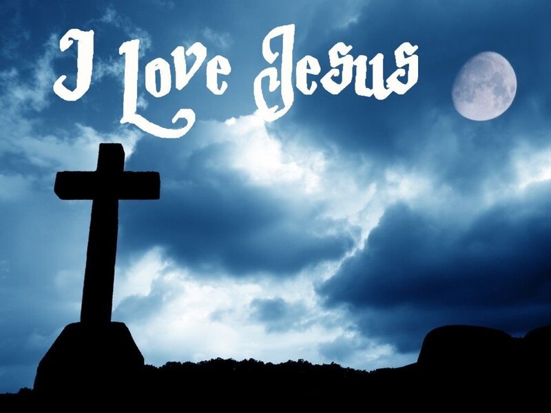 Silhouette of a Cross — Blue
