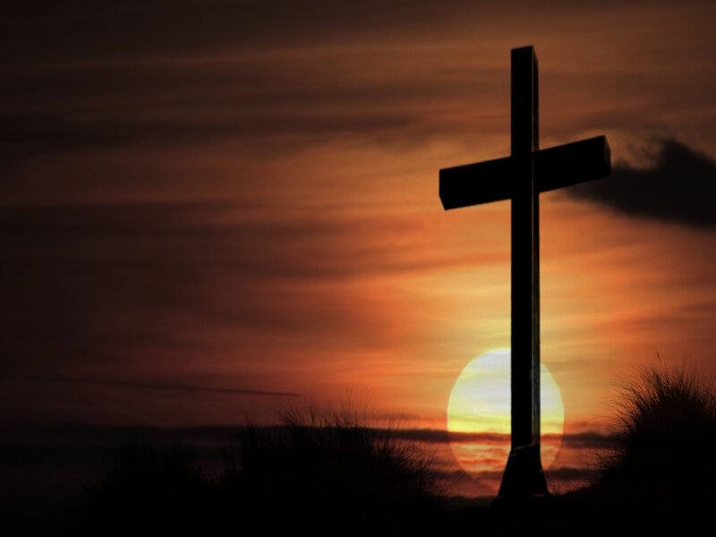 Silhouette of a Cross — Orange, Dramatic