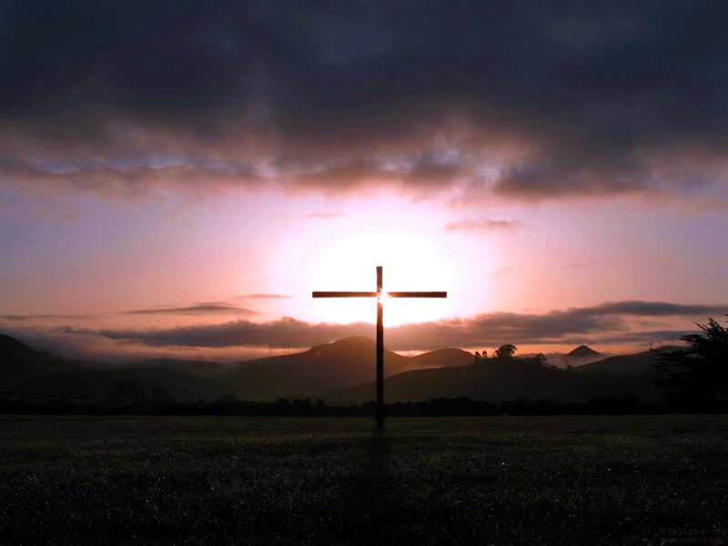 Silhouette of a Cross — Purple, Dramatic