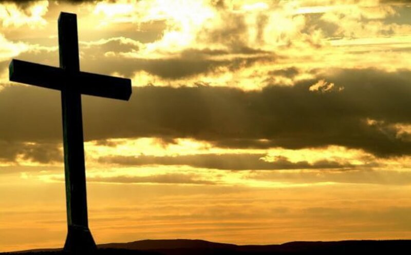 Silhouette of a Cross — Yellow, Dramatic