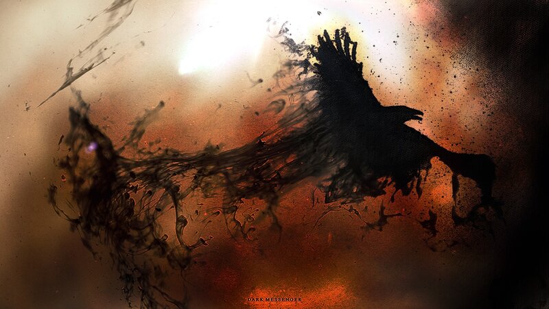 Silhouette of a Crow — Black, Dramatic
