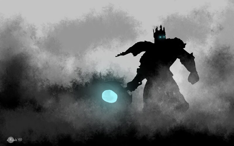 silhouette of a dark warrior