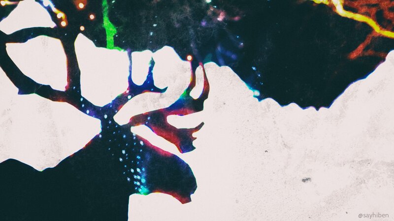 Silhouette of a Deer — Black, Cosmic