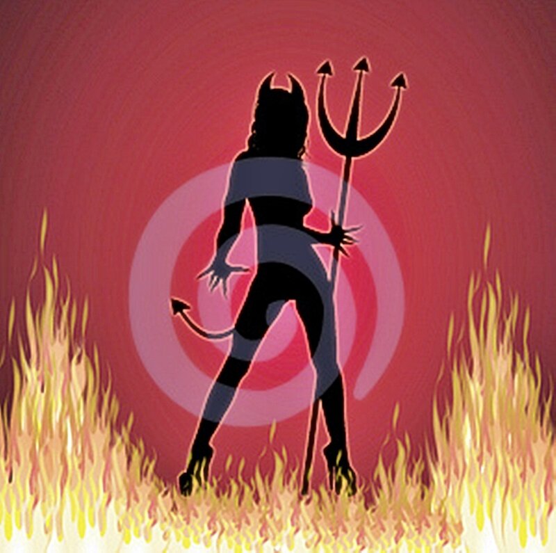 silhouette of a devil woman