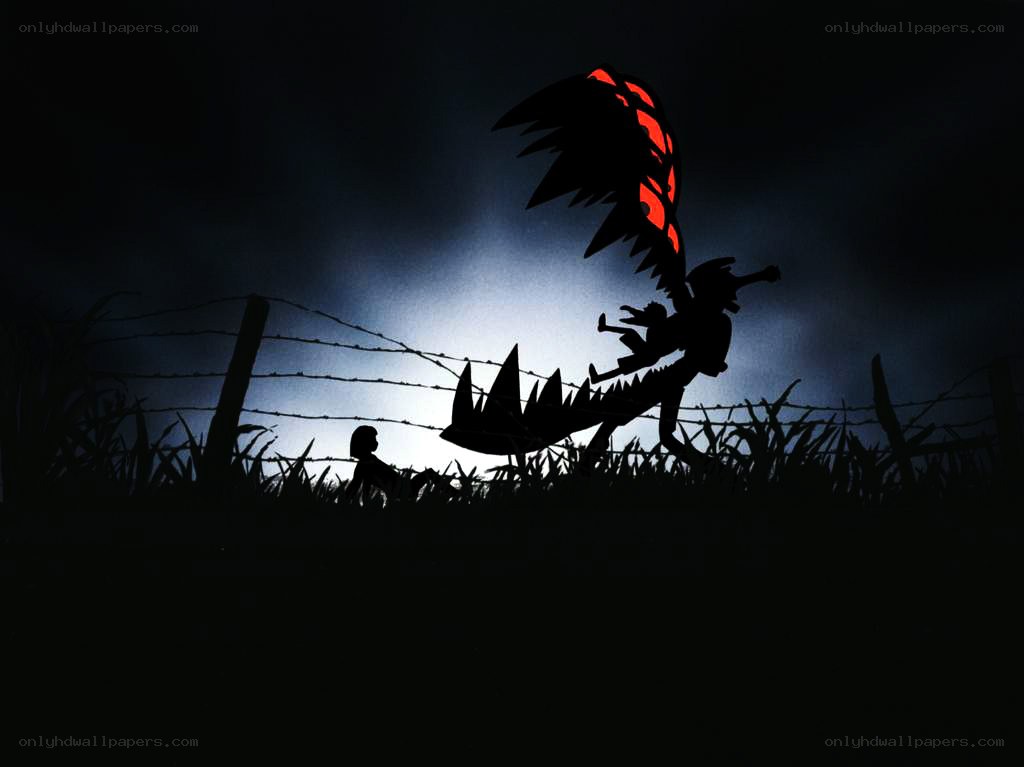 Silhouette of a dragon attack