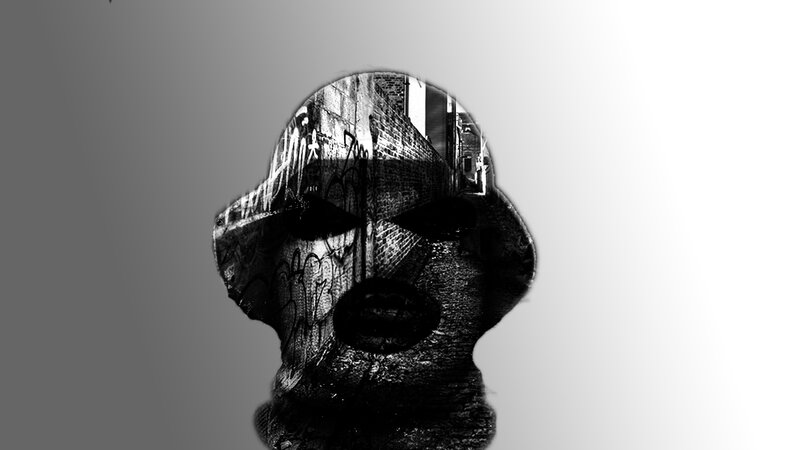 Silhouette of a Face — Black, Dramatic