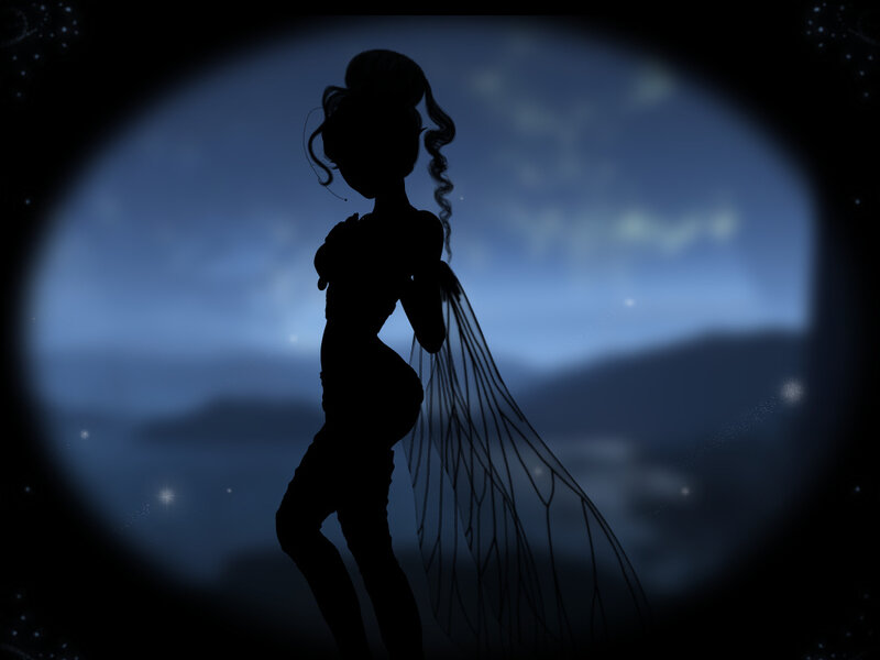 Silhouette of a Fairy — Blue, Dramatic