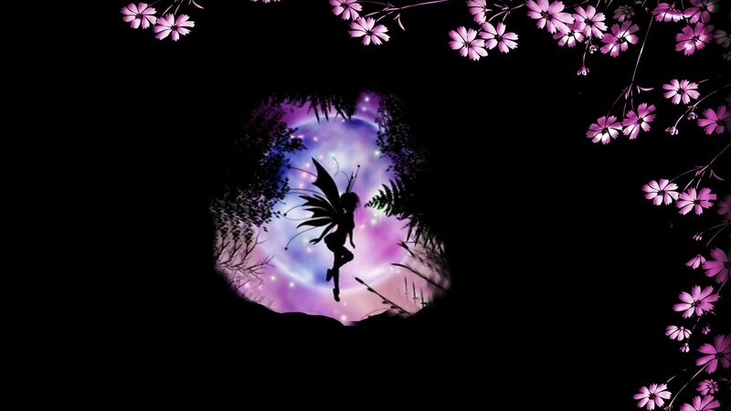 Silhouette of a Fairy — Purple, Dreamy, Night
