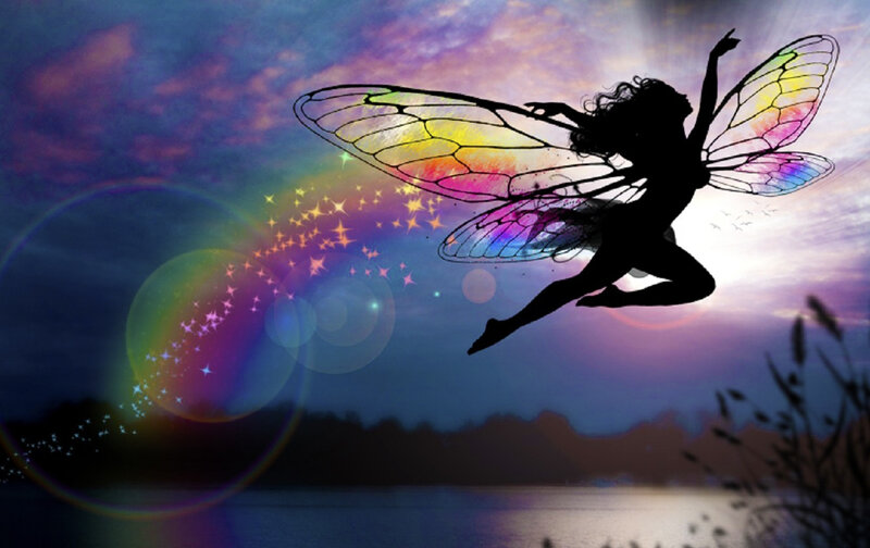 Silhouette of a Fairy — Purple, Magical, Sunset
