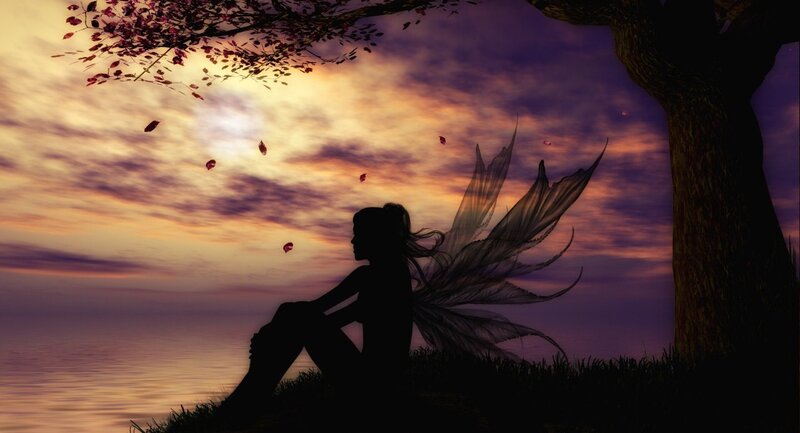 Silhouette of a Fairy — Purple, Serene