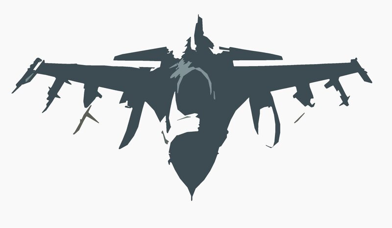 silhouette of a fighter jet